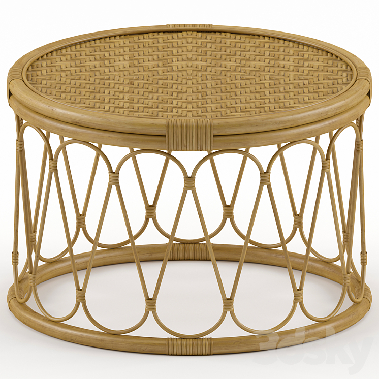 Adairs Rattan Honey Loop Coffee Table Table 3D model
