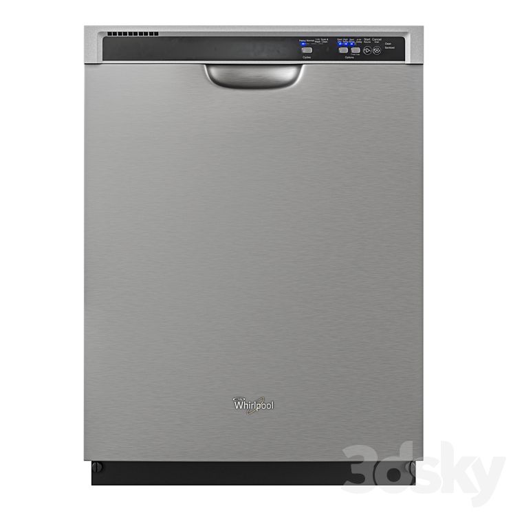 Builtin dishwasher Whirlpool WDF520PAD Kitchen appliance 3D model