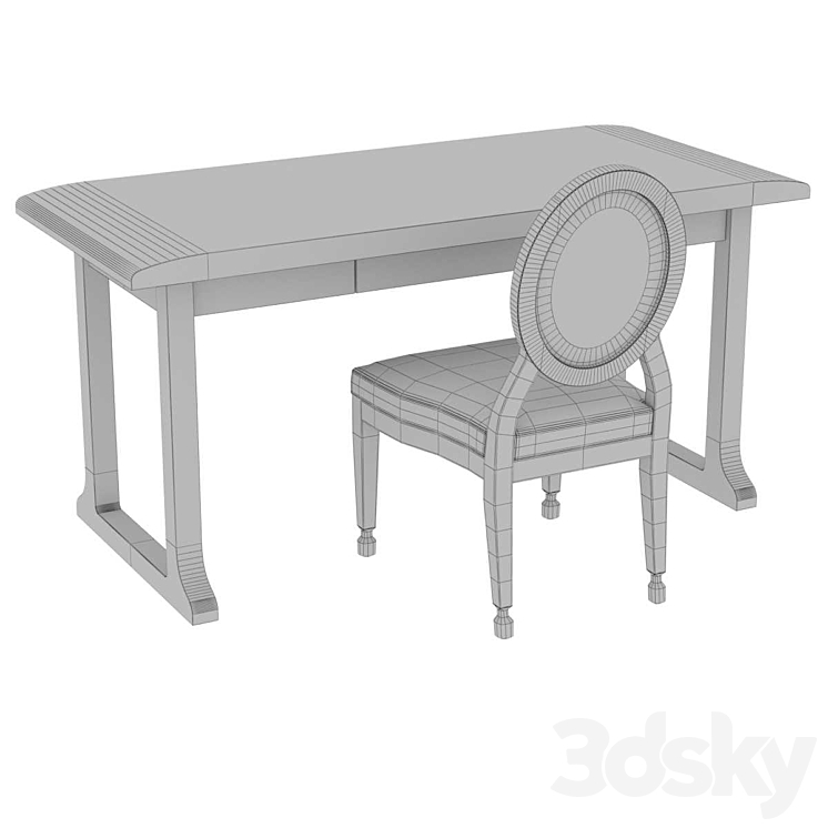 Liaigre academia chair and come table Table + Chair 3D model