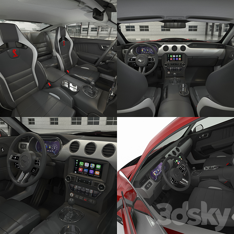 Ford Mustang Shelby GT500 2020 with HQ Interior - Transport - 3D model