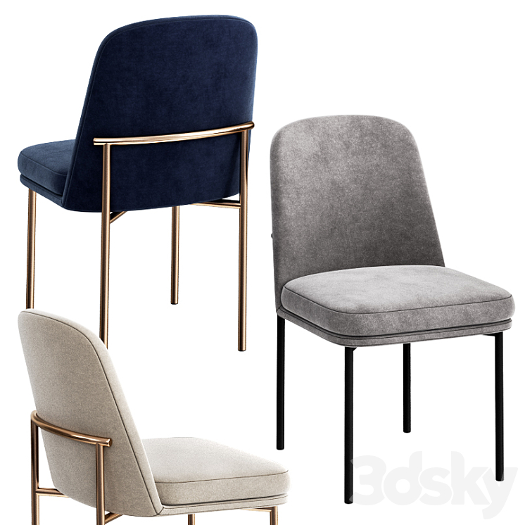 West elm Jack Metal Frame Dining Chair Chair 3D model