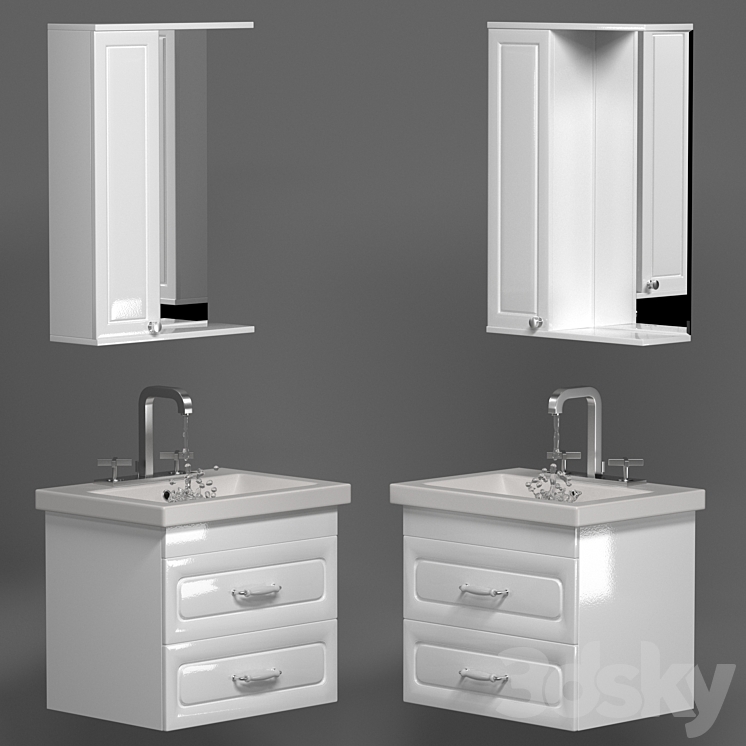 Bathroom furniture set Francesca P 60 - Bathroom furniture - 3D model