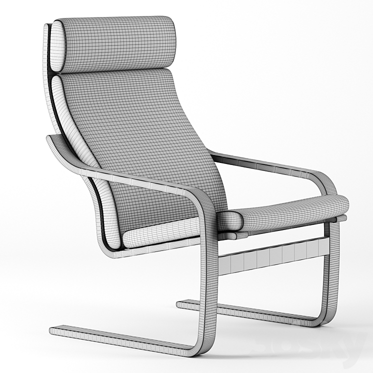 Poang chair by Ikea Arm chair 3D model