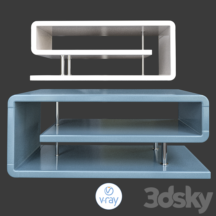 Wade logan luther floor shelf coffee table Table 3D model