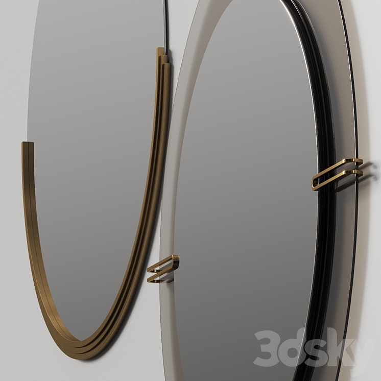 West Elm Rounded Half Frame & Dapper Glass Mirrors Mirror 3D model
