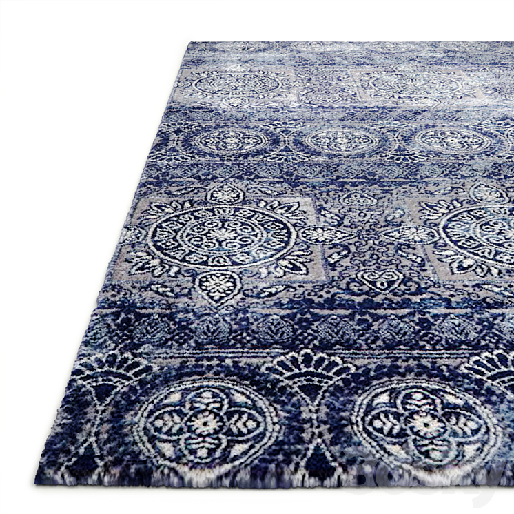 Bazaar Crystal Blue Indoor Area Rug Carpets 3D model