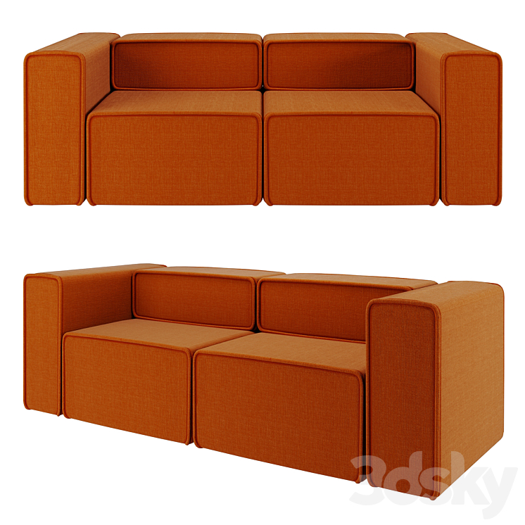 Metropolis L mandarine Sofa 3D model