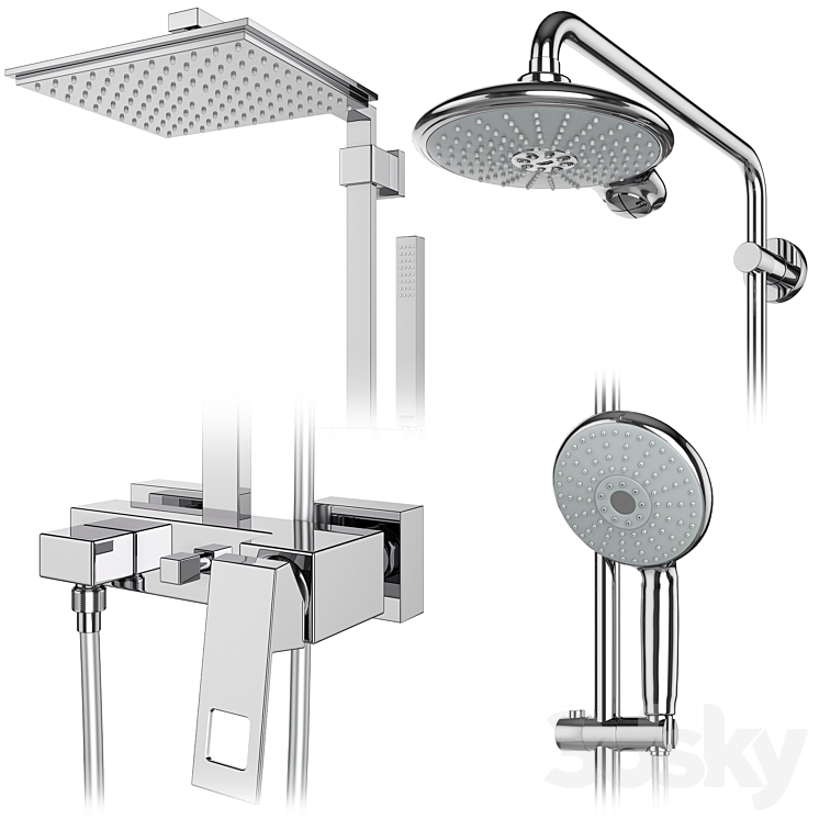 GROHE shower systems set 107 Faucet 3D model