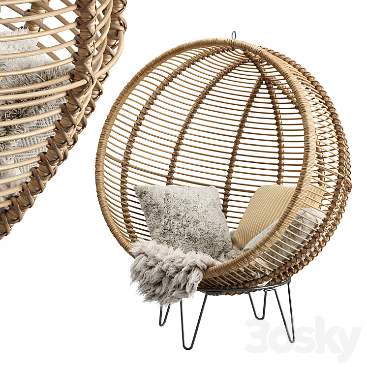 Rattan Cocoon Chair Cox Cox Arm chair 3D model