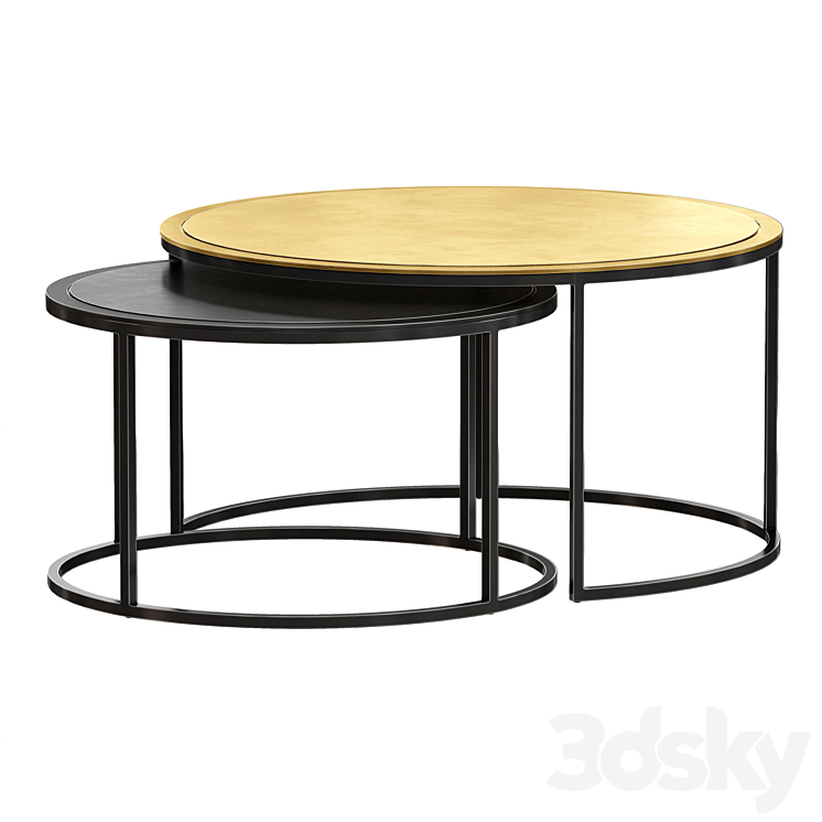Knurl Nesting Coffee Tables Set of Two (Crate and Barrel) Table 3D
