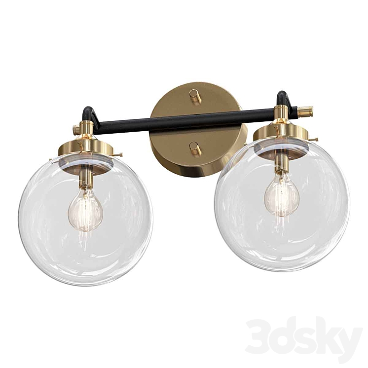 Mixed metal globe vanity outlet light