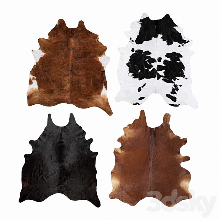 Ikea Koldby Cowhide Carpets 3D model