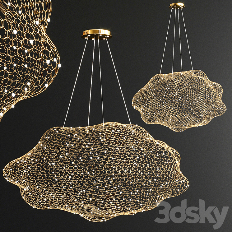 LED Cloud Chandelier Pendant light 3D model