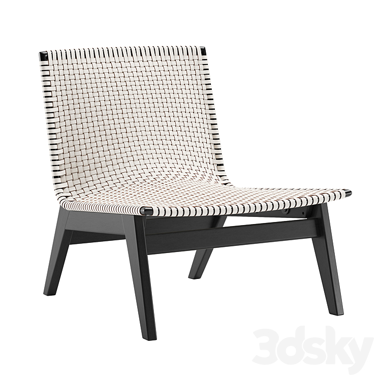 CB2 Morada Woven Ivory Leather Chair Arm chair 3D model