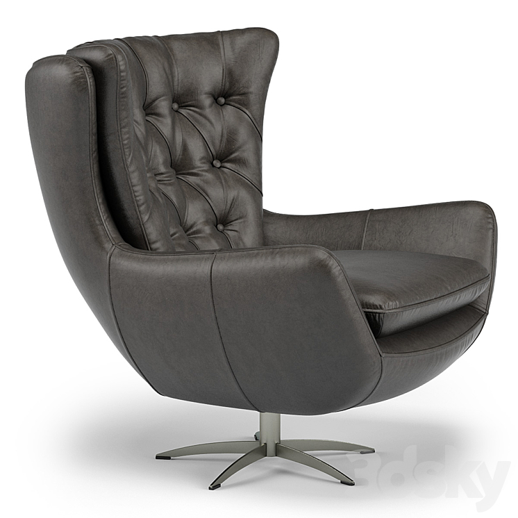 Wells leather deals swivel armchair