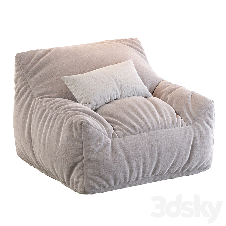 Big Joe Lux Large Bean Bag Chair & Lounger Arm chair 3D model