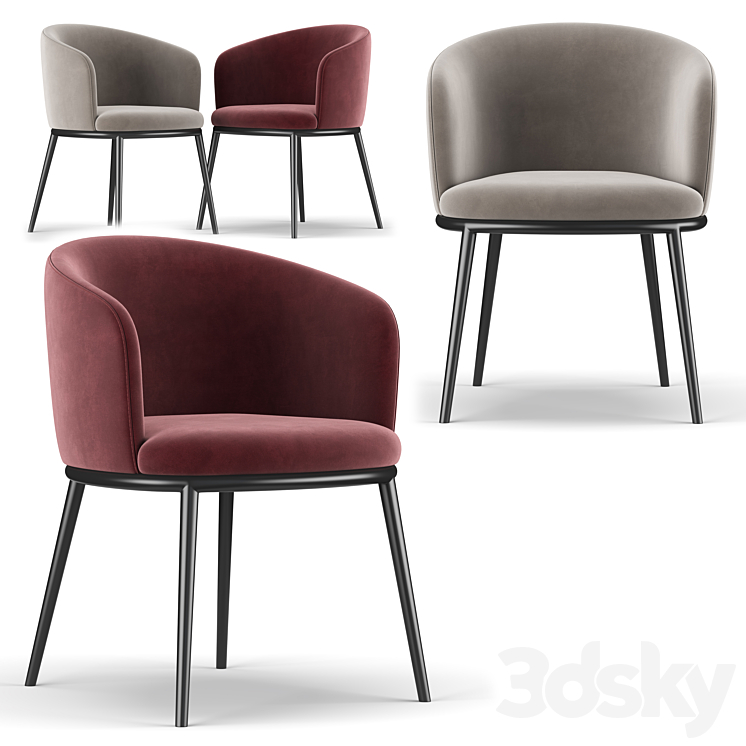 Filmore Upholstered Dining Chair Chair 3D model