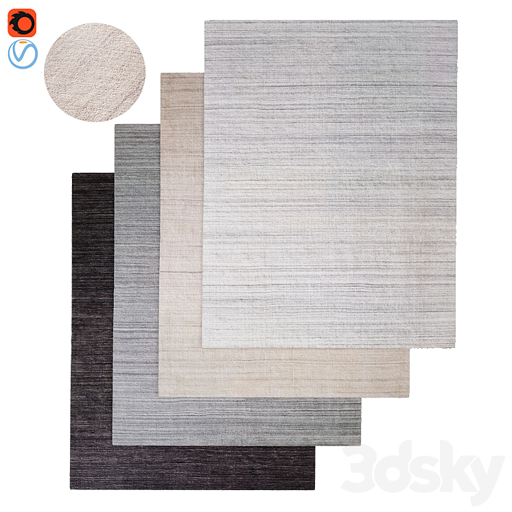 Mara Performance Handwoven Rug Carpets 3D model