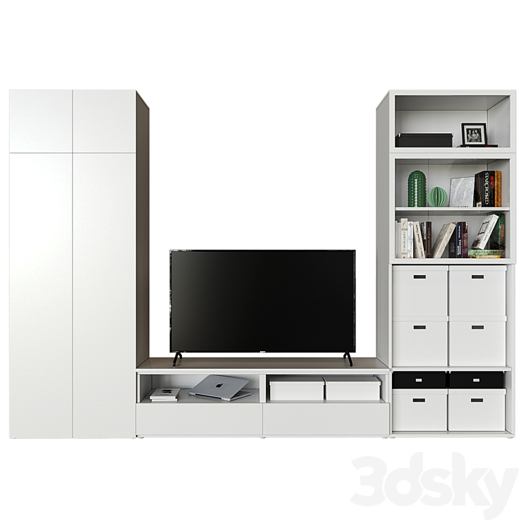 Ikea Opphus Ophus Combination Storage - TV Wall - 3D model