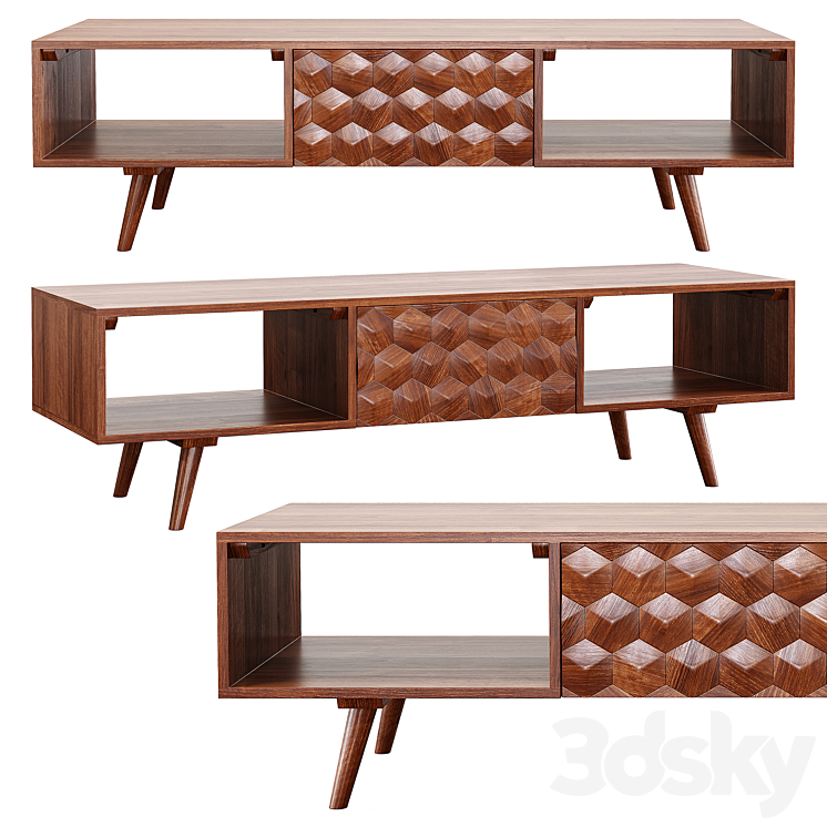 Zara Home The geometric carved side table Sideboard & Chest of