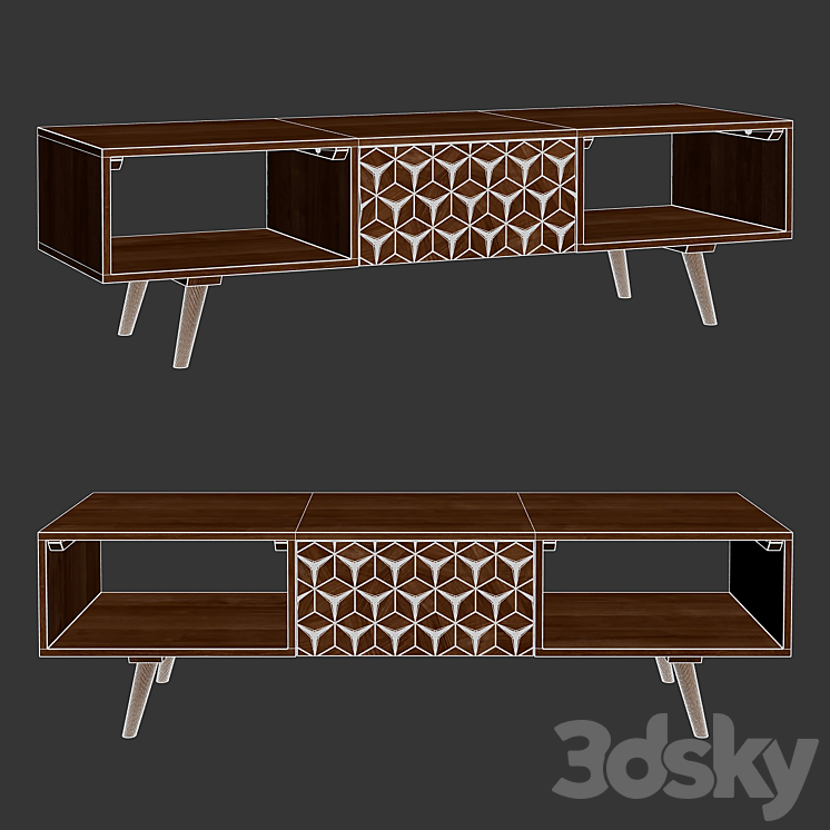 Zara Home The geometric carved side table Sideboard & Chest of