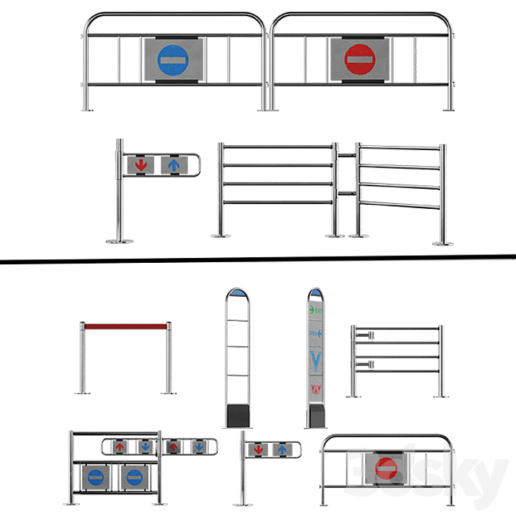 Fence Entrance system fence Shop 3D model