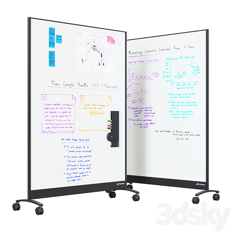PolyVision WhiteBoard Mobile Office furniture 3D model