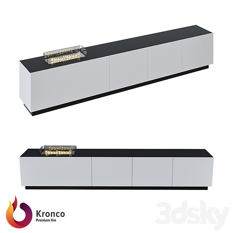 Мебель с биокамином - Fireplace - 3D model