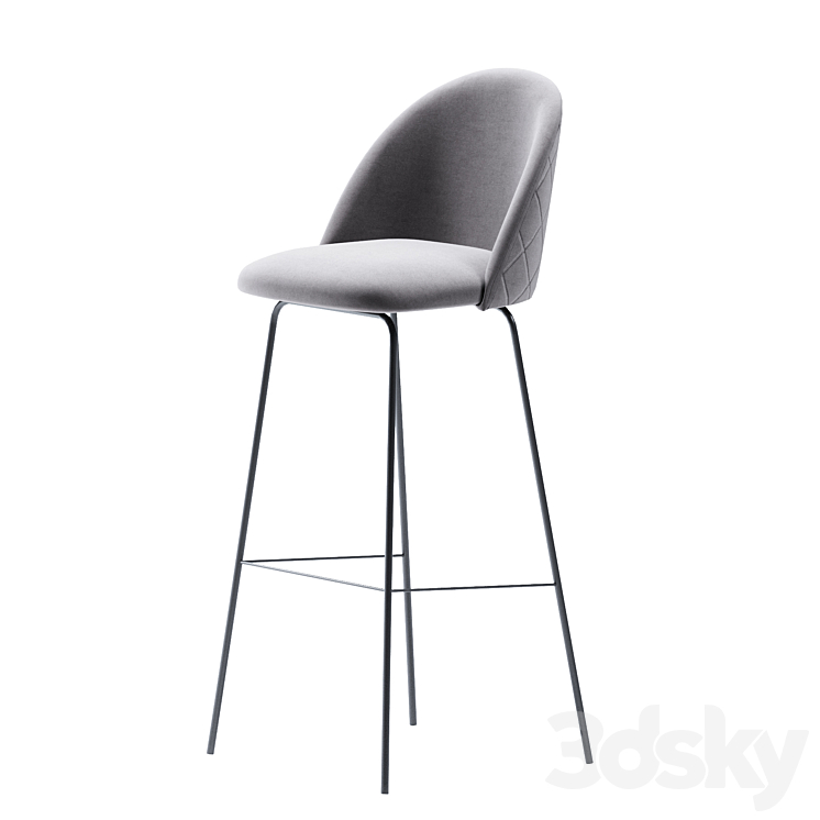 Jysk Grindsted Velvet Gray Chair 3D model