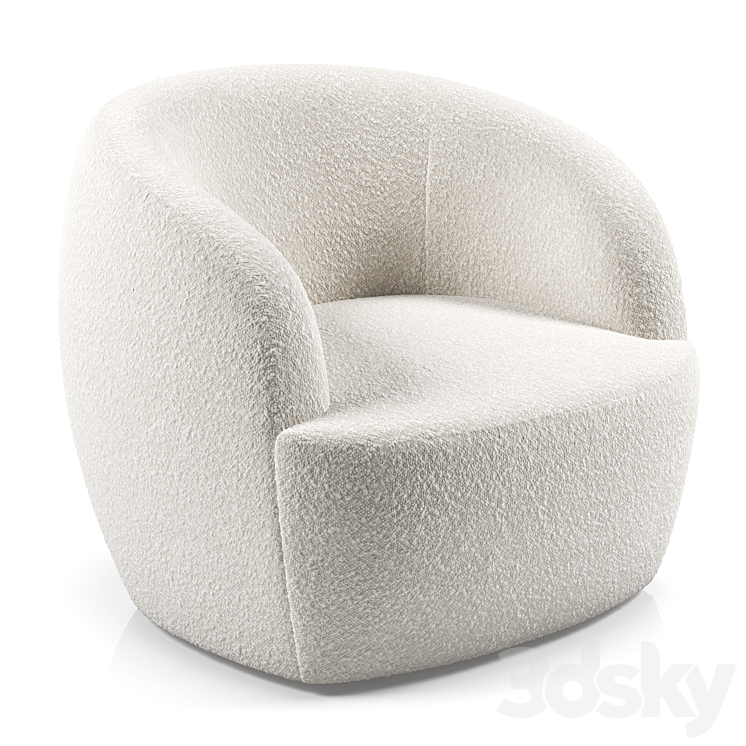 gwyneth ivory boucle chair Arm chair 3D model