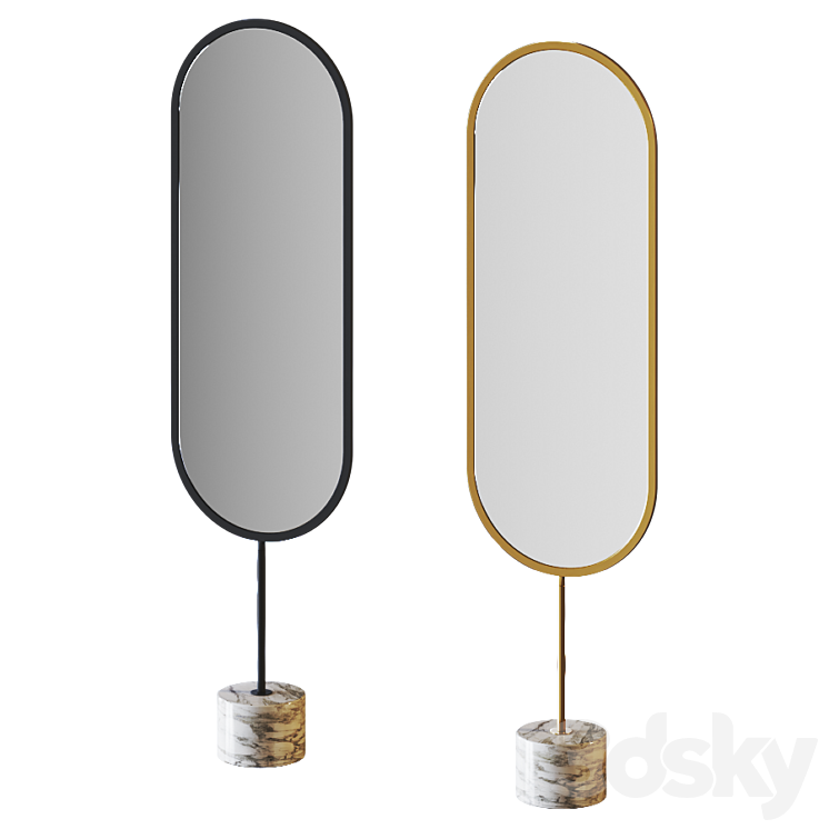 Oval Floor Mirror by Clear Home Design 3D model