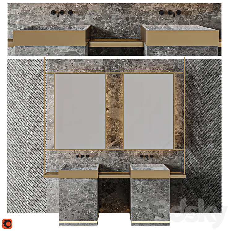 LUXURY - Wash Basin 12 - Bathroom furniture - 3D model