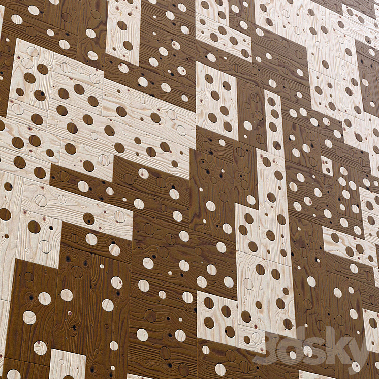 Panel wood board hole n2 / Panel from wooden boards with hole 2 Other decorative objects