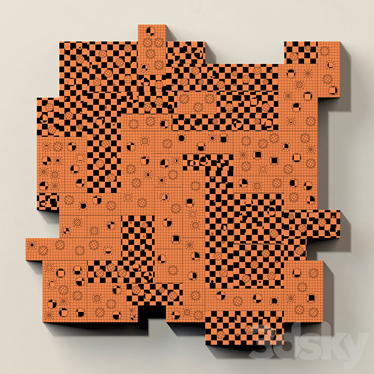 Panel wood board hole n2 / Panel from wooden boards with hole 2 Other decorative objects