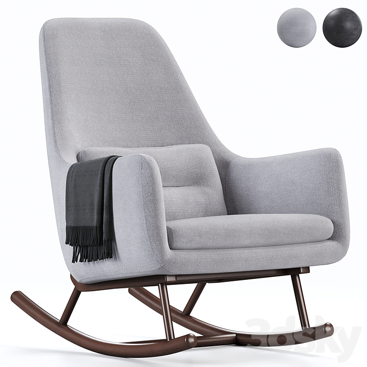 CB2 Saic Quantam Rocking Chair Arm chair 3D model