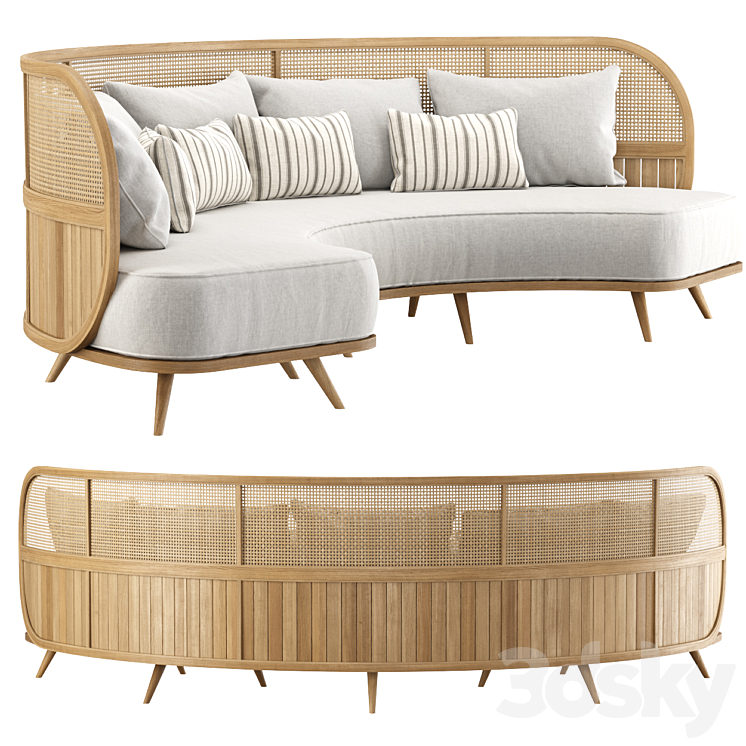 Semi circle deals rattan furniture
