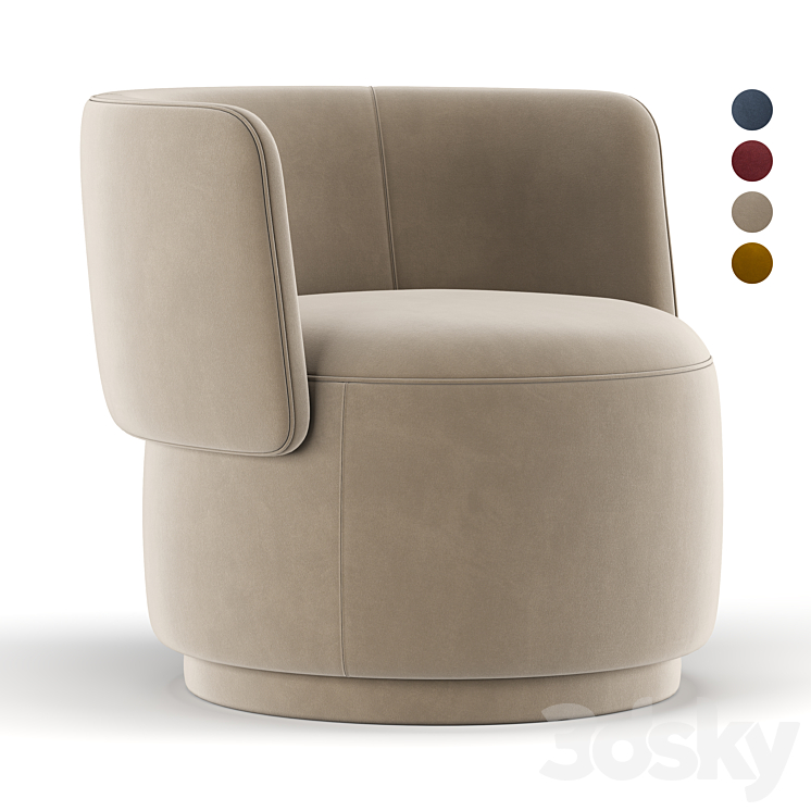 Amaia Swivel Chair Arm chair 3D model