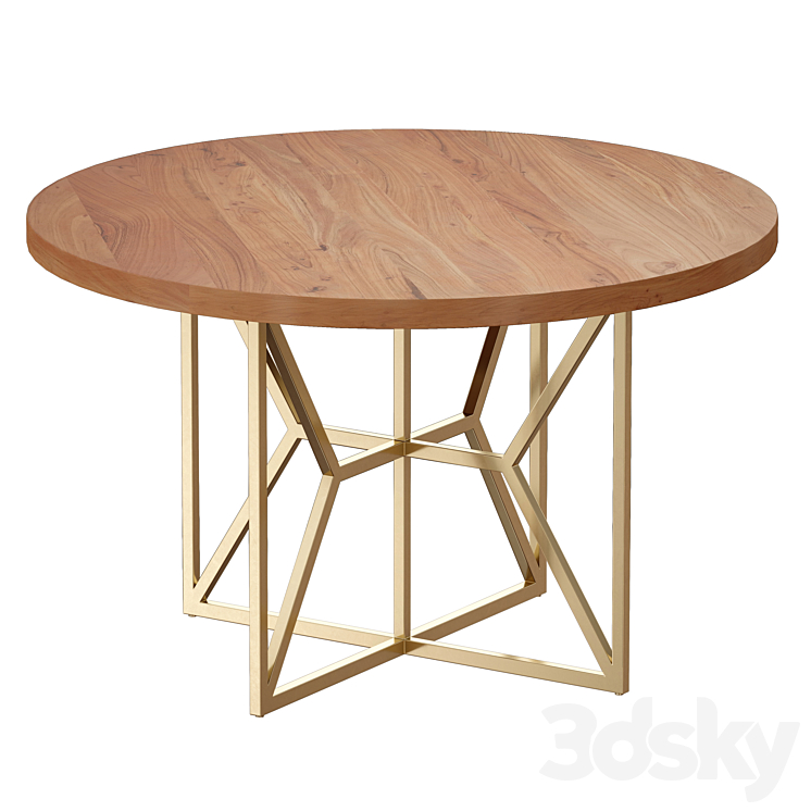 Hayes Round Acacia Dining Table (Crate and Barrel) Table 3D model