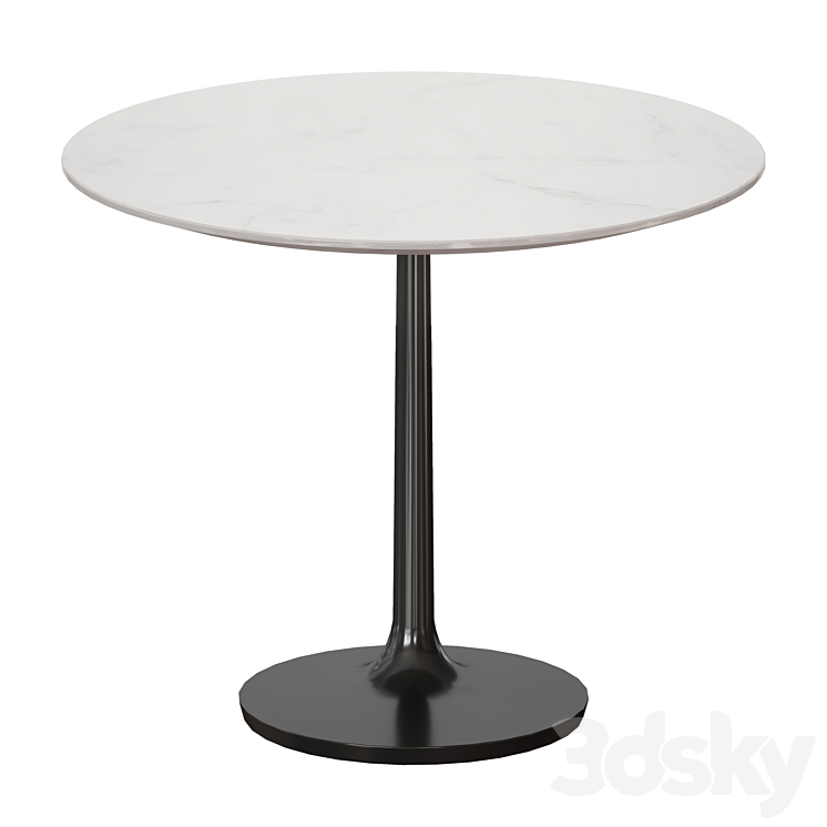 Nero 36 "White Marble Dining Table with Matte Black Base (Crate and