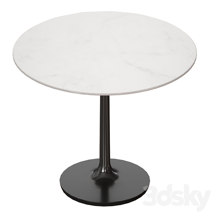 Nero 36 "White Marble Dining Table with Matte Black Base (Crate and