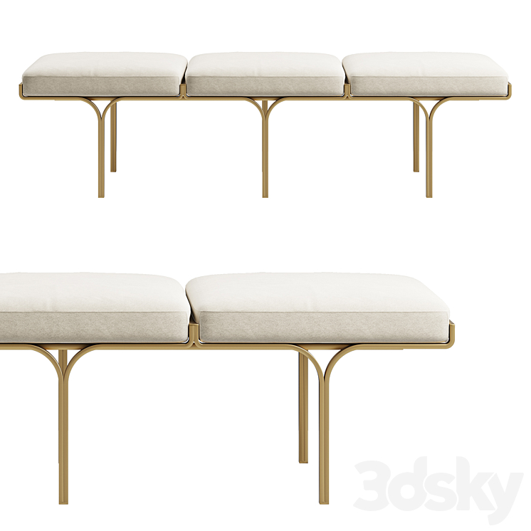 Rh 1960S Link Bench Other soft seating 3D model