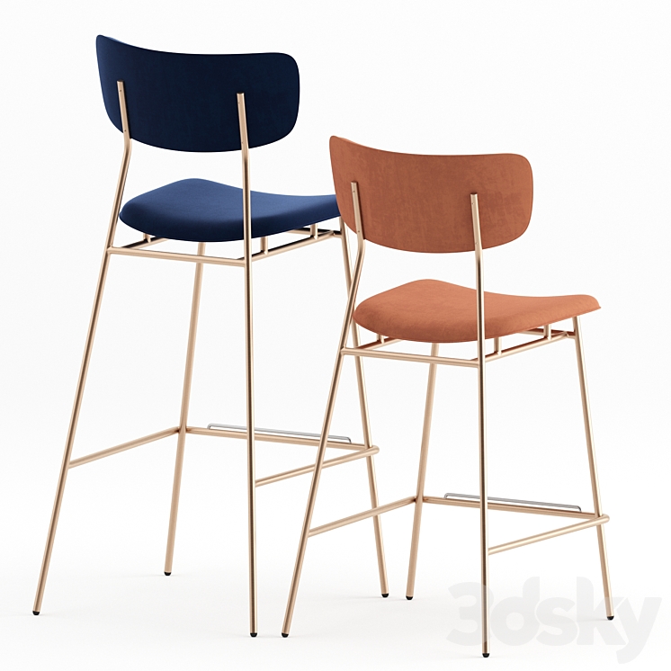 Fifties Stool by Calligaris Chair 3D model