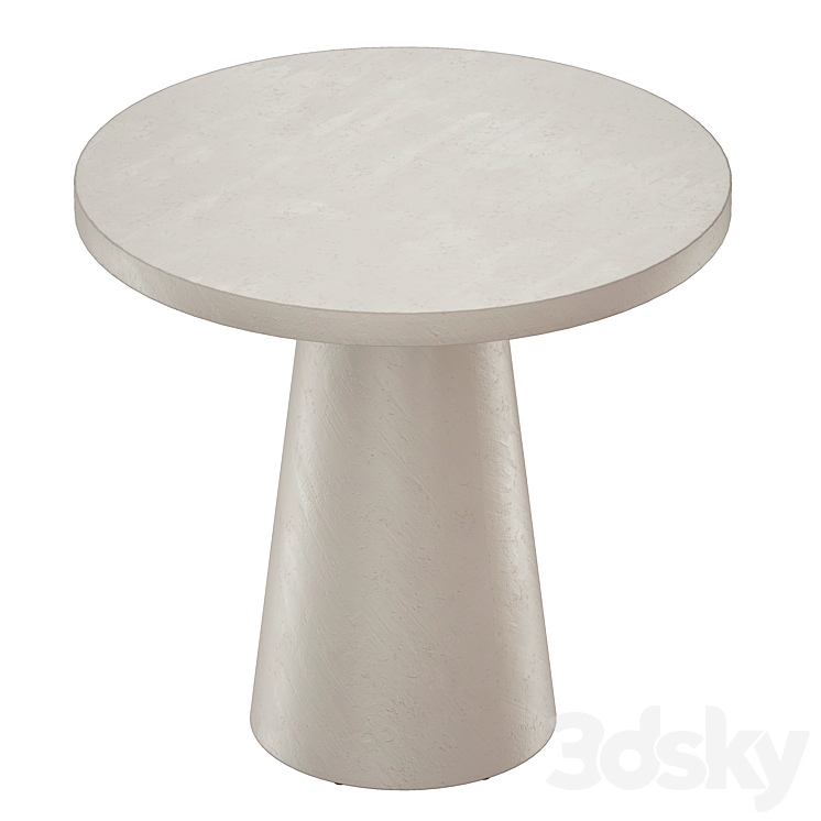Willy white plaster shop pedestal side table