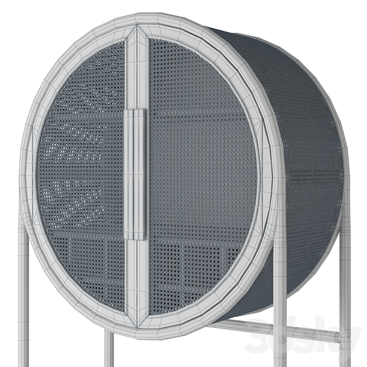 Crate and Barrel West Charcoal Cane Bar Other 3D model