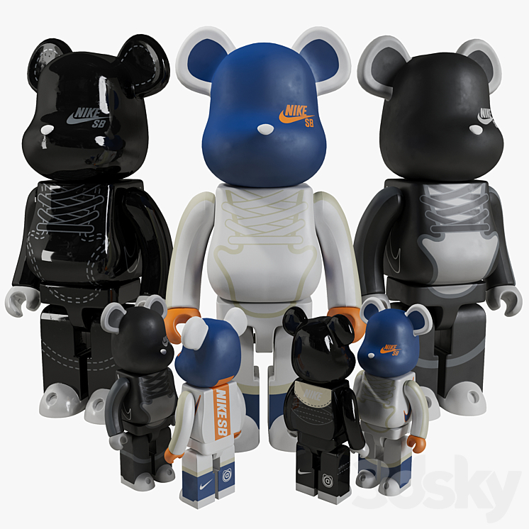werkelijk veiligheid af hebben Bearbrick / NIKE - Toy - 3D model
