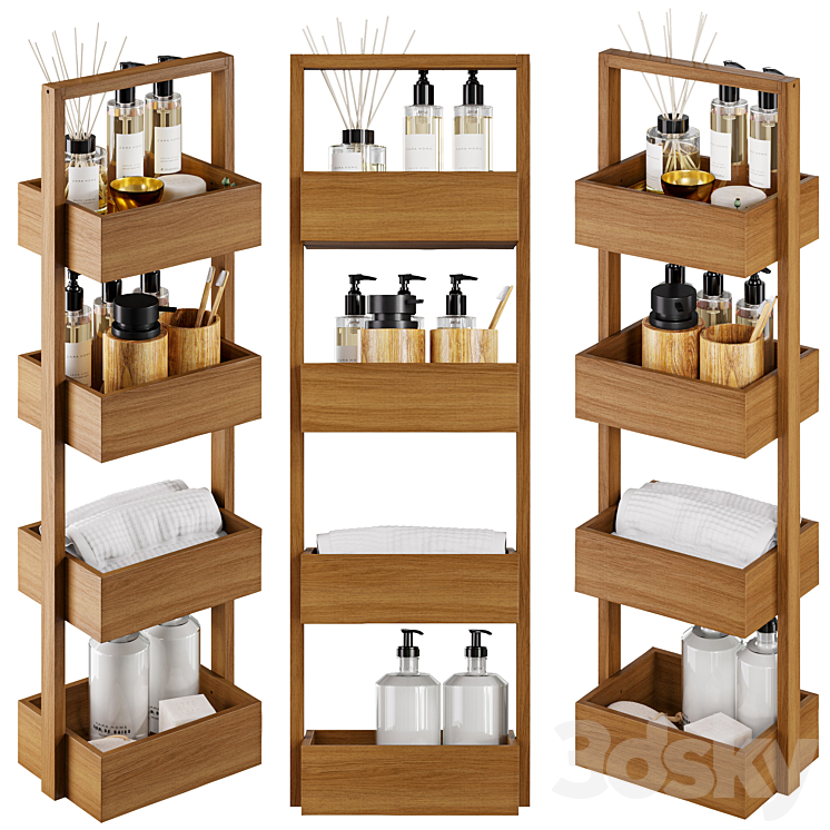 Zara Home Wooden shelf - Bathroom accessories - 3D model