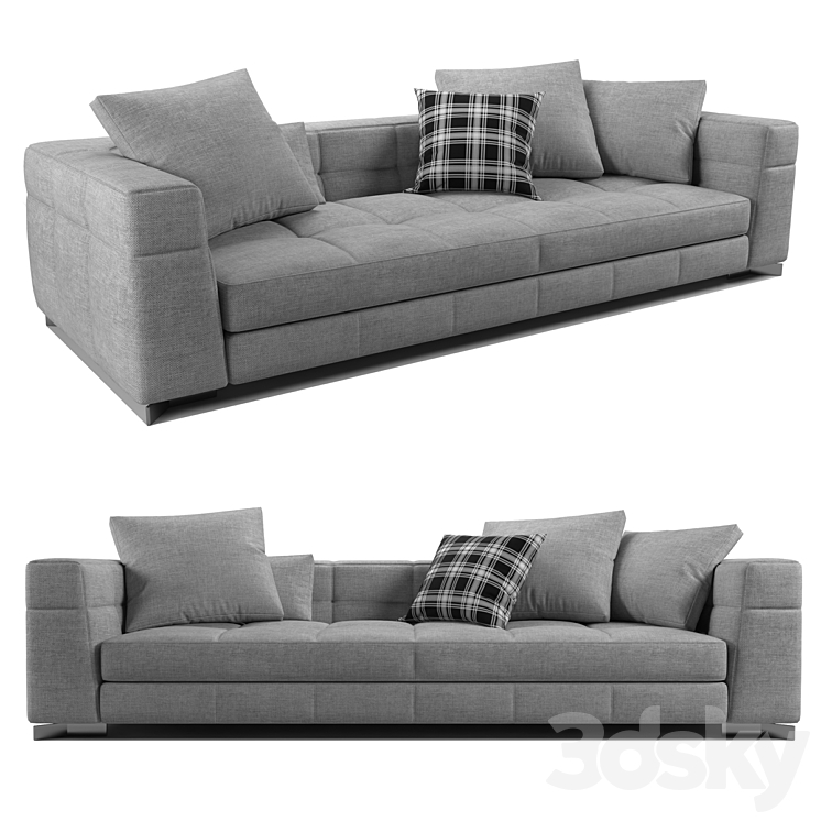 minotti blazer fabric sofa II Sofa 3D model