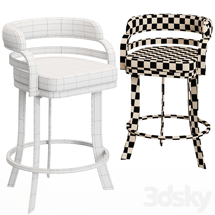 Wayfair Depaul Bar & Counter Swivel Stool Chair 3D model
