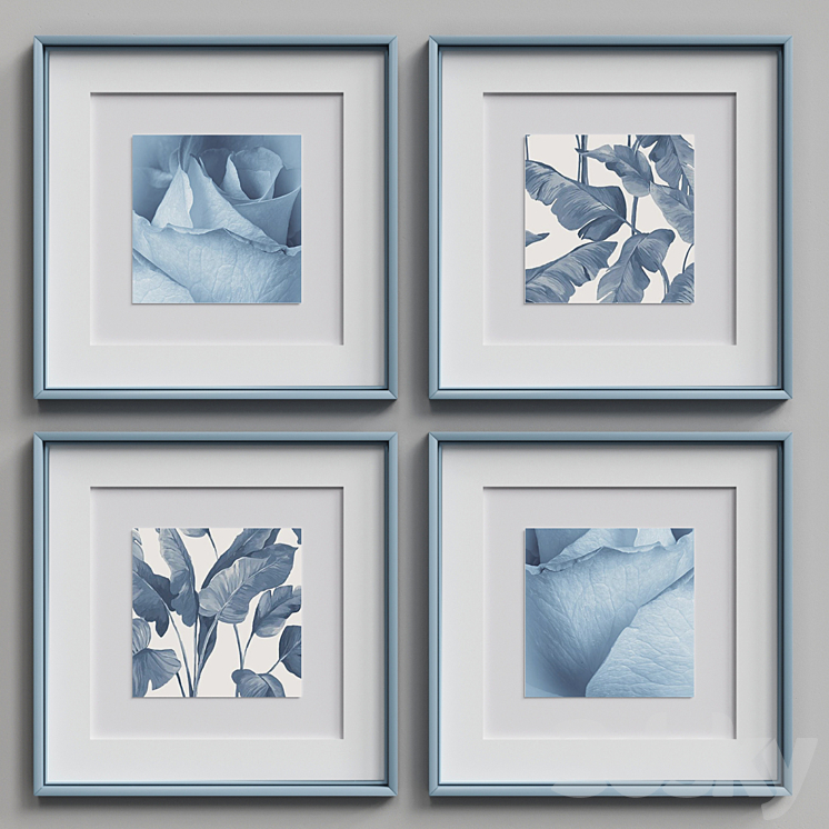 Nice Picture Frames Set 204 Frame 3D model