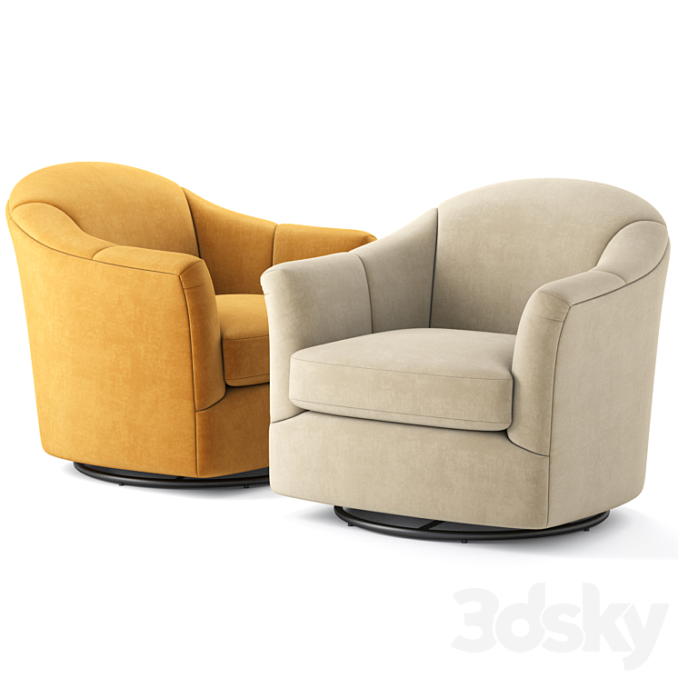 Gabriel Swivel Glider Havertys Armchair Arm chair 3D model